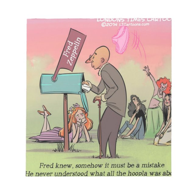 Rock and Roll Fred Funny Notizblock (Vorderseite)