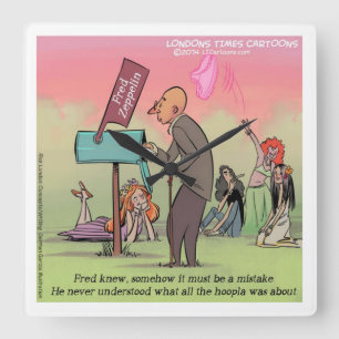 Rock And Roll Fred Funny Quadratische Wanduhr