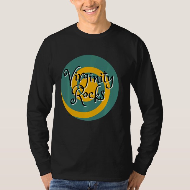 Rock and Roll Funny Virginity Practice T-Shirt (Vorderseite)