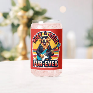 Rock and Roll Fur Ever Golden Retriever Dog Dosenglas