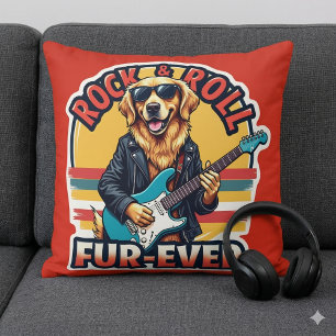 Rock and Roll Fur Ever Golden Retriever Dog Kissen