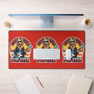 Rock-and-Roll Fur-Ever Golden Retriever Hund Schreibtischunterlage
