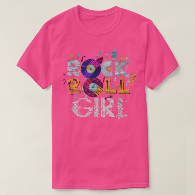 Rock and Roll Girl Rocker Funny Rock Music Lover T-Shirt (Design vorne)