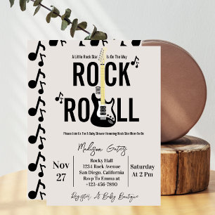 Rock and Roll Gitarre Baby Shower  Einladung