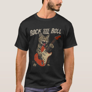 Rock and Roll Gitarre Cat Vintag Rock Gitarrist Ca T-Shirt