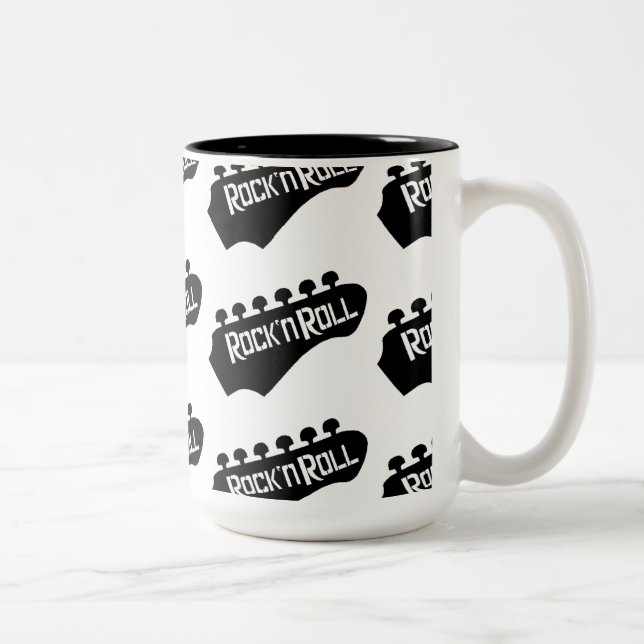 Rock and Roll Gitarren-Muster Tasse (Rechts)