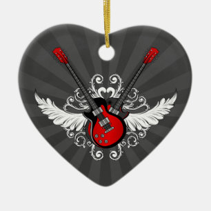 Rock-and-Roll-Gitarren-Schmuck Keramikornament
