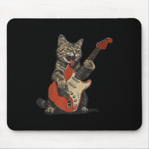 Rock-and-Roll-Gitarrenkatze Vintage-Rock-Gitarrist Mousepad