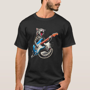 Rock and Roll Graue Katze T-Shirt