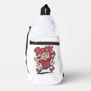 Rock and Roll Groovy Gitarrist Rocking Crossbody Bag