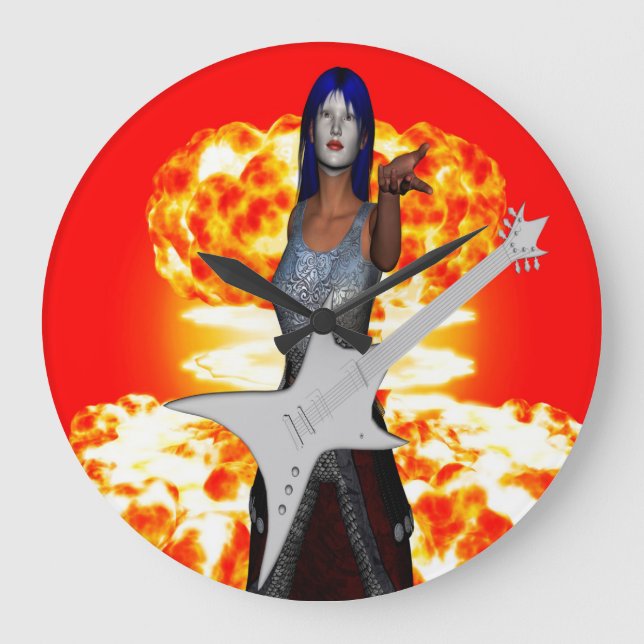 Rock and Roll Große Wanduhr (Vorderseite)