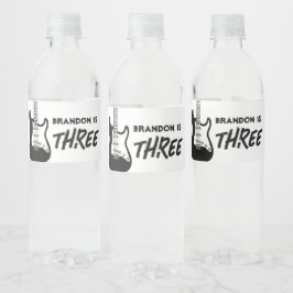 Rock and Roll Guitar Birthday Wasserflaschenetikett