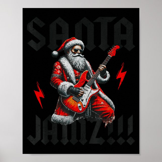 Rock And Roll Guitar Christmas For Women Men Boys  Poster (Vorne)