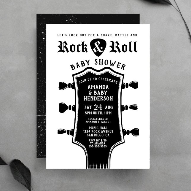 Rock and Roll Guitar Kinderdusche Einladung (Von Creator hochgeladen)