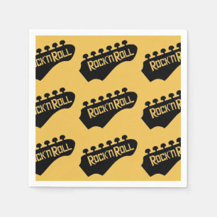 Rock and Roll Guitar Pattern Napkins Serviette