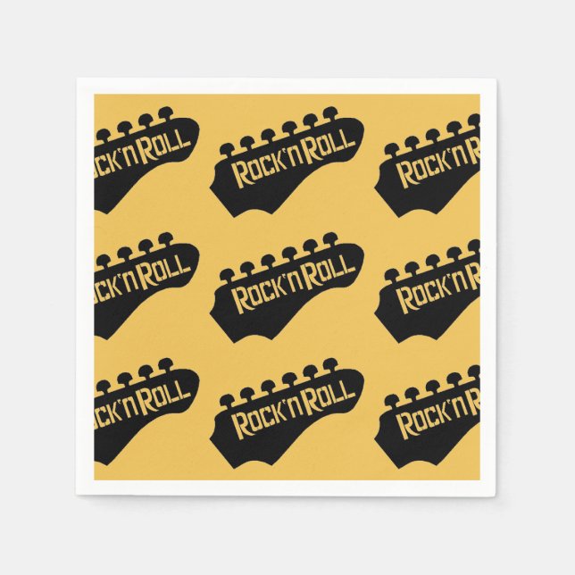 Rock and Roll Guitar Pattern Napkins Serviette (Vorderseite)