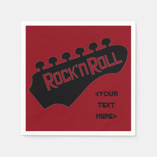 Rock and Roll Guitar Personalisiert Napkins Serviette (Vorderseite)