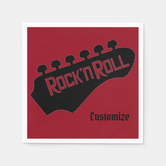 Rock and Roll Guitar Personalisiert Napkins Serviette (Vorderseite)