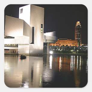 Rock and Roll Hall of Fame & Museum, Cleveland OH Quadratischer Aufkleber