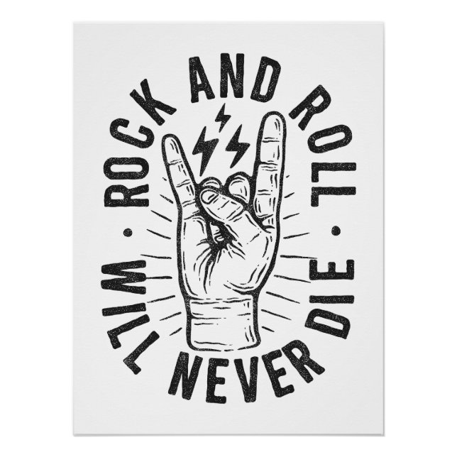 Rock and Roll Hand Poster (Vorderseite)
