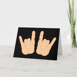 Rock and Roll Hand Sign Karte
