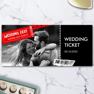 Rock and Roll Hochzeit Boarding Pass Einladung