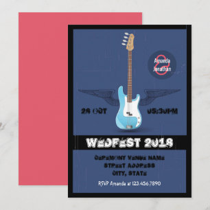 Rock and Roll Hochzeit maßgeschneiderte Einladung
