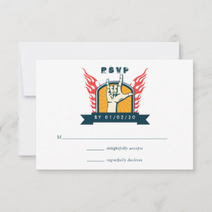 Rock and Roll Hochzeit RSVP Karte
