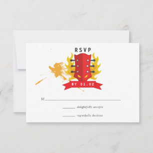 Rock and Roll Hochzeit RSVP Karte