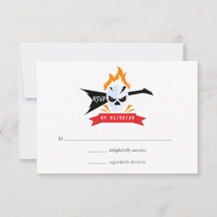 Rock and Roll Hochzeit RSVP Karte