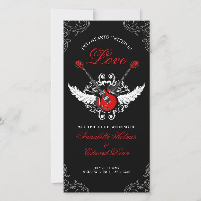 Rock-and-Roll-Hochzeitsprogramm (Vorderseite)