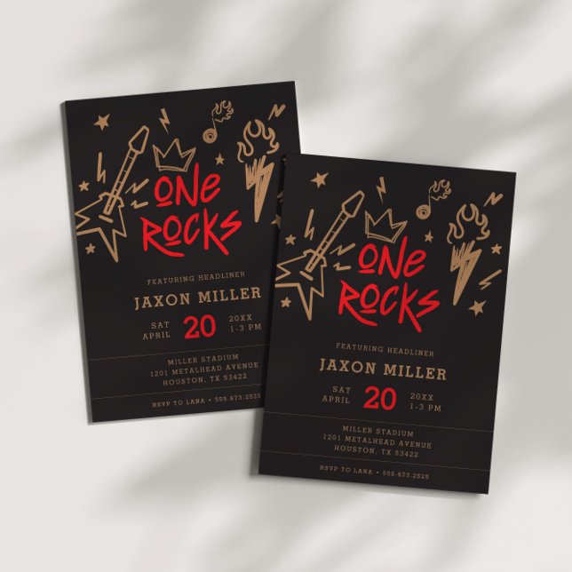 Rock and Roll Kids' Metal 1. Geburtstag Einladung (Von Creator hochgeladen)