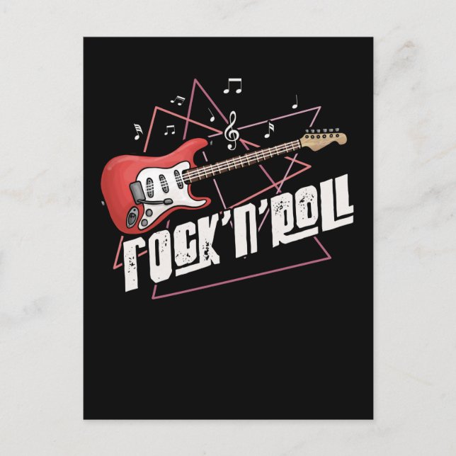 Rock and Roll Lover Gitarre Postkarte (Vorderseite)