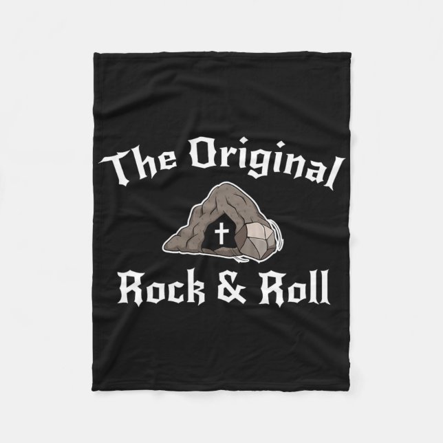 Rock And Roll Lustiger Oster Grab Christlicher Ori Fleecedecke (Vorderseite)