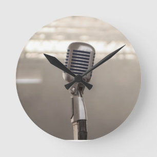 Rock And Roll Microphone Runde Wanduhr
