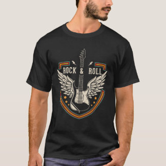 Rock and Roll Music Lover Gitarre Wings T Shirt