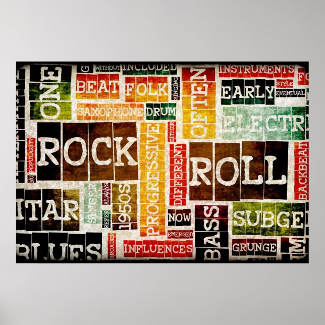 Rock and Roll Music Poster Kunst als Hintergrund (Vorne)