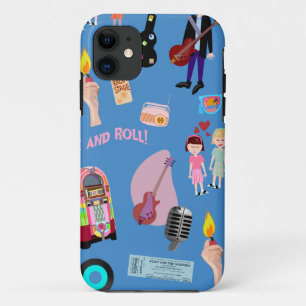 Rock and Roll Oldies Cartoon Happy Fun Pattern Case-Mate iPhone Hülle