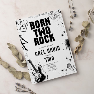 Rock and Roll Party Geboren Two Rock 2. Geburtstag Einladung