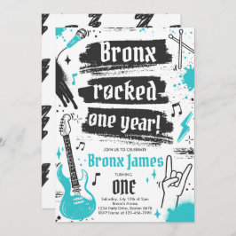 Rock and Roll Party Rocked One Year 1 Einladung