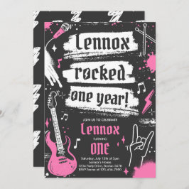 Rock and Roll Party Rocked One Year 1 Einladung