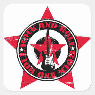 Rock and Roll Quadratischer Aufkleber