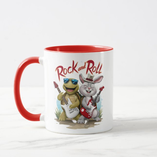 Rock and Roll Rabbit and Tortoise Jam Session Tasse (Links)