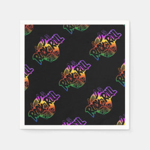 Rock and Roll Rainbow Music Pattern Napkins Serviette
