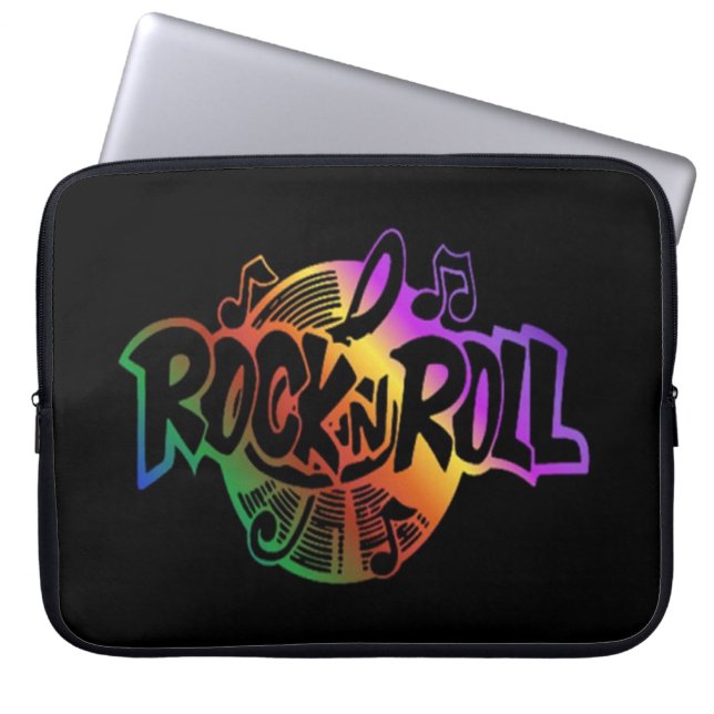 Rock and Roll Rainbow Music Theme Laptop Sleeve (Vorderseite)
