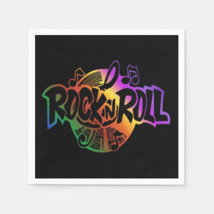 Rock and Roll Rainbow Music Theme Napkins Serviette
