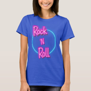 Rock and Roll Retro Neon-Schild T-Shirt