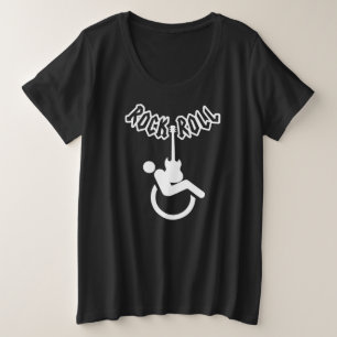 Rock and Roll Rollstuhl User Disability Awarenes Große Größe T-Shirt