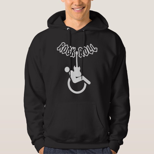 Rock and Roll Rollstuhlfahrer Sensibilisierung für Hoodie (Vorderseite)