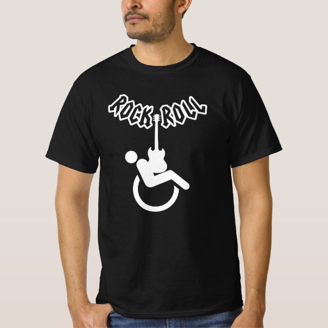 Rock and Roll Rollstuhlfahrer Sensibilisierung für T-Shirt (Vorderseite)